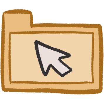 a pale yellow folder that has a mouse pointer on it.